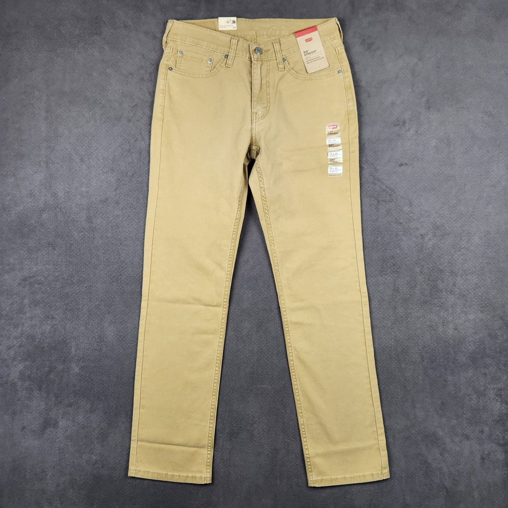 Levis 514 Straight‎ Jeans Mens 29x32 British Khaki Stretch Twill NEW FLAW